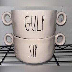 Rae Dunn GULP and SIP soup bowls